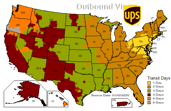 UPS transit map