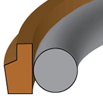 AS2 -2 PC STEPPED BTFE/NBR PISTON BUFFER SEAL - METRIC