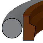 AS2 - 2 PC STEPPED BTFE/NBR ROD BUFFER SEAL - INCH