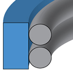 thumbnail image 2 of Hydraulic Rod/Piston Seal – 3/16" CS X 2" ID X 3/8" HT Type B – Price Per Piece 2 of 6