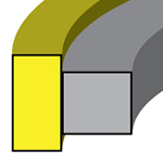 AS900 - 2 PC RECTANGULAR GTFE/NBR PISTON SEAL - INCH