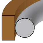 AS990 - 2 PC RECTANGULAR BTFE/NBR PISTON SEAL - METRIC