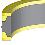 MHM - JCB® REPL 5 PC SQUARE BACK PISTON SEAL - METRIC